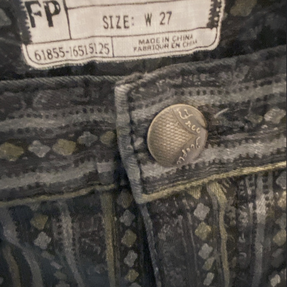 Free People Black Pattern Jeans - Picture 3 of 3